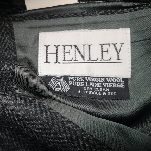 Henley Men's Size 44T Charcoal Made in Canada 100% Wool Lined Sports Coat - Picture 3 of 13